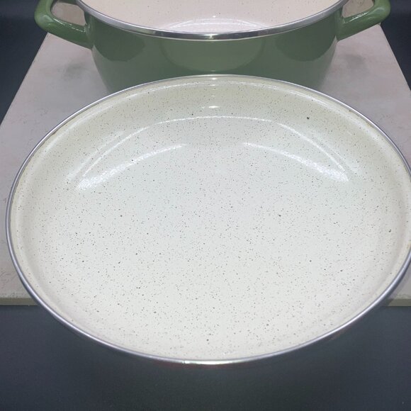 Chefs Atelier 5 QT Dutch Oven Avocado Green/ Speckled Interior Made In Serbia - Picture 7 of 12